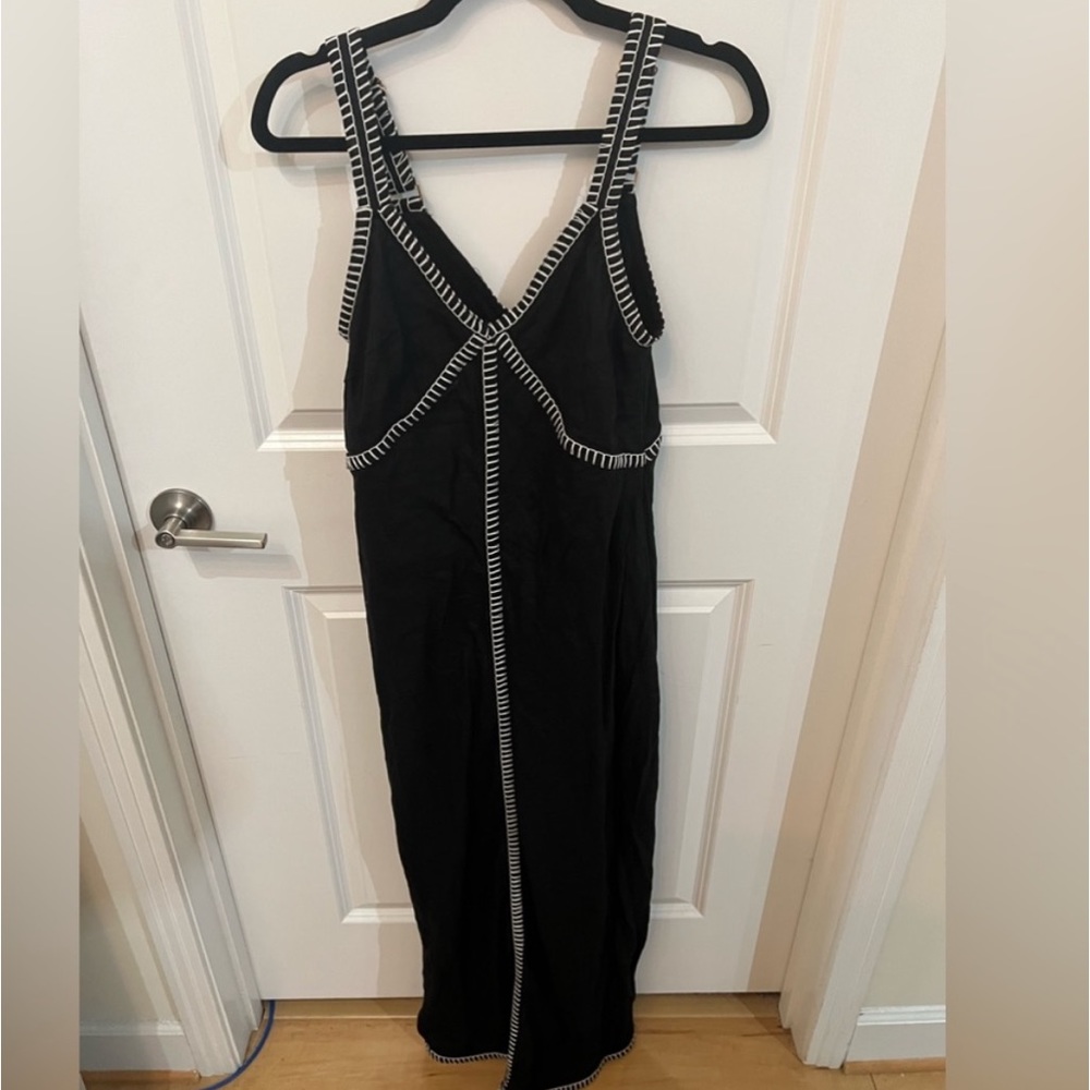 Dissh BELLA BLACK LINEN SLIP MIDI DRESS AU 10 | US 6 | EU 38